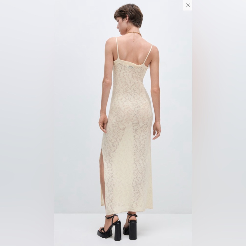 Mango KNITTED DRESS WITH LACE DETAILS, size 6 - Picture 3 of 7